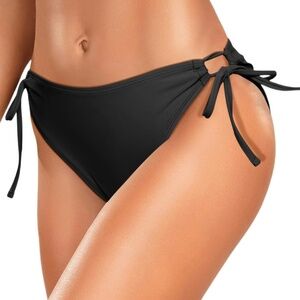 Shade & Shore "Bikini Bottom with Side tied in ebony" NWOT
